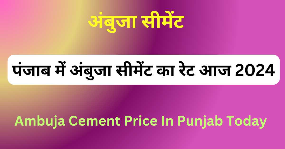 Ambuja Cement Price In Punjab Today